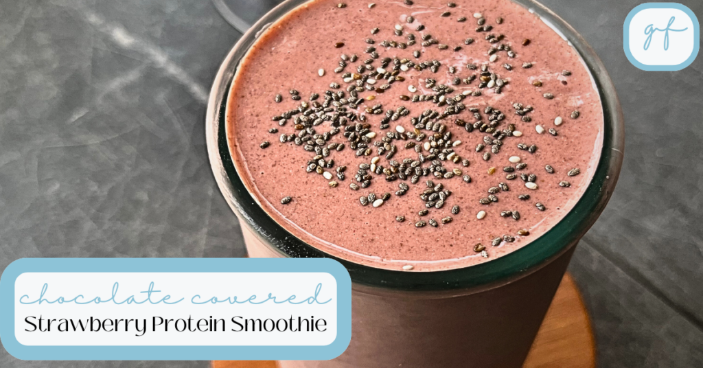 Chocolate Covered Strawberry Protein Smoothie Feature Image