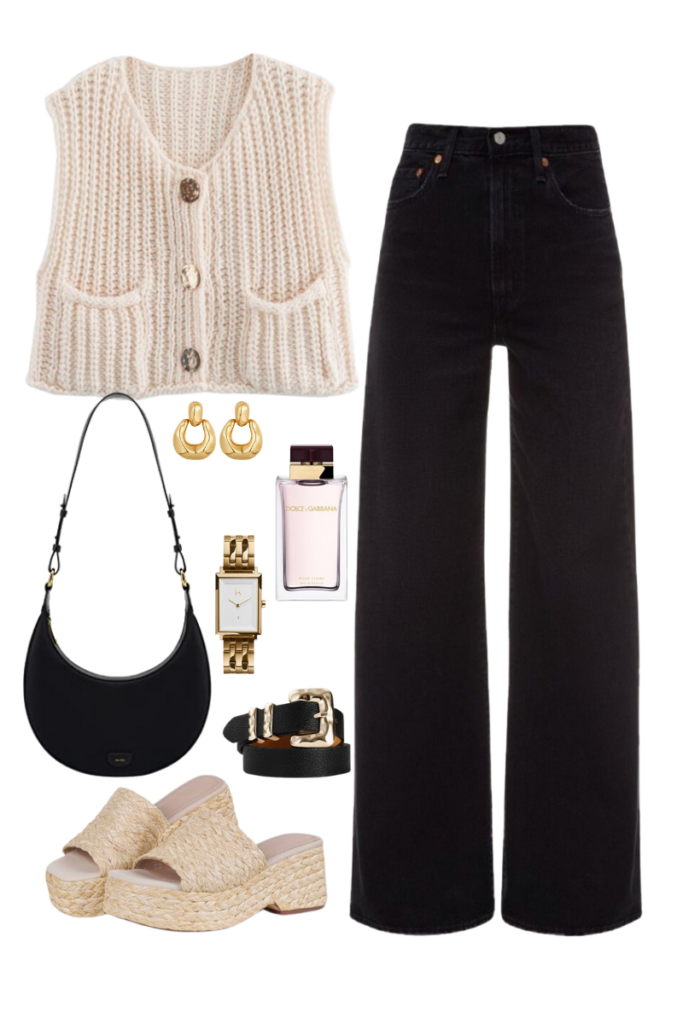 White Sweater & Black Jeans