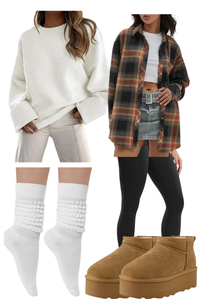 Plaid Shirt and Platform Uggs