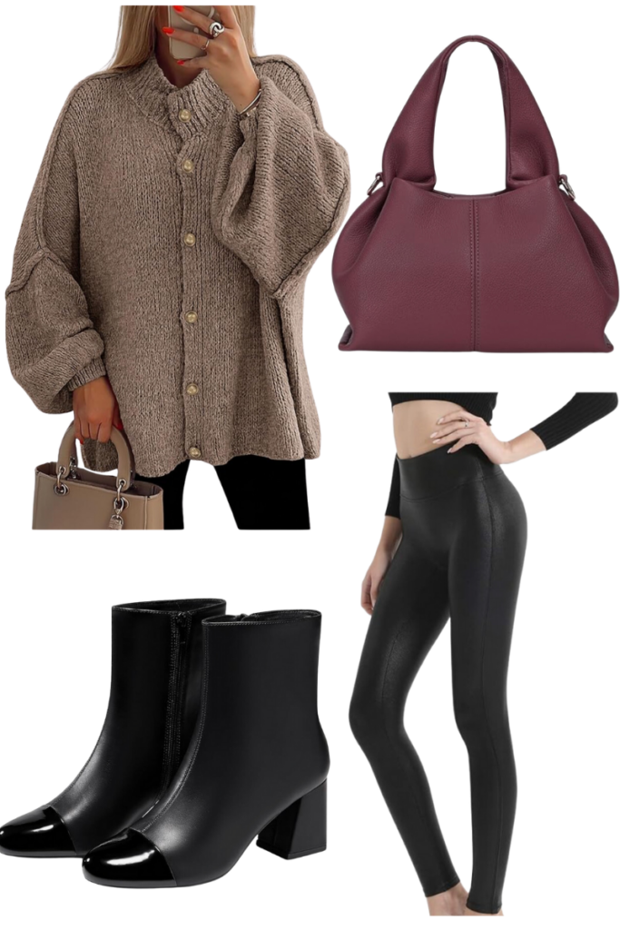 Oversized Sweaters and Faux Leather Leggings